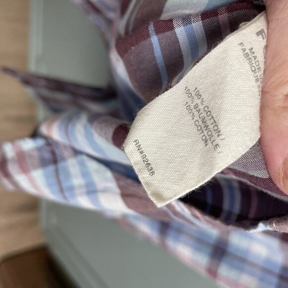 Fossil Pearl Snap Western Shirt Mens Size Large Plaid Cowboy Rodeo Short Sleeve - Picture 4 of 4